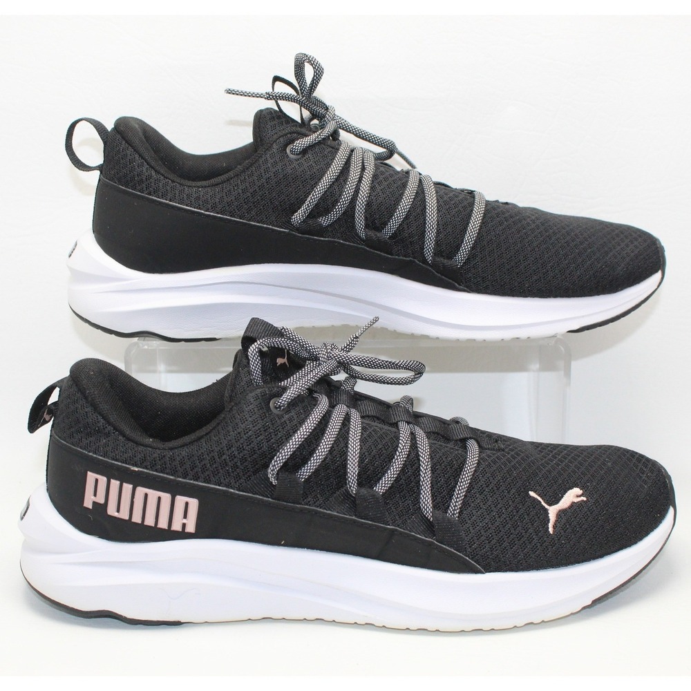 Puma Softride‎ Black Rose Gold Mesh Running Shoes 377672-01 Mens 9.5 Womens 11